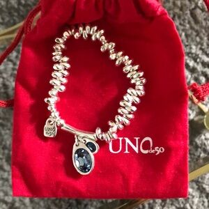 uno De 50 silver pulsera  eclipse blue crystal charm braclet